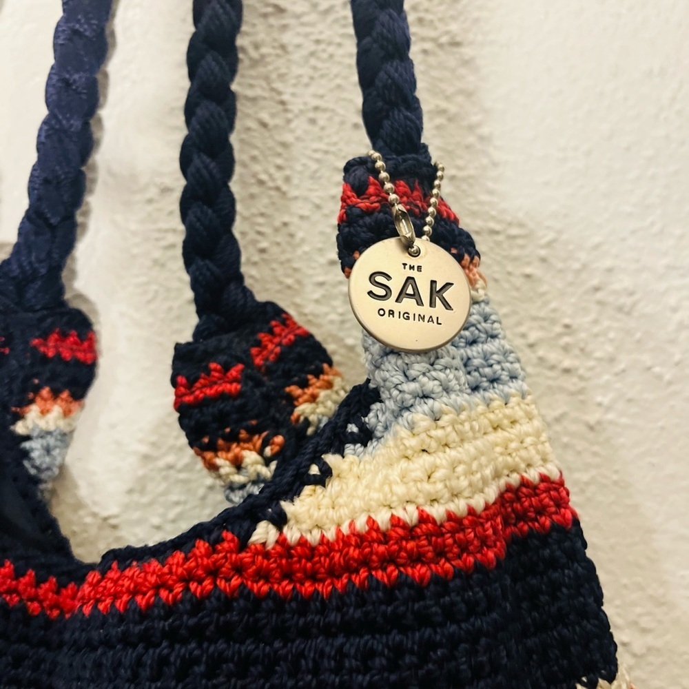 The Sak Original Crochet Mariner Striped Americana Shoulder Bag - Picture 6 of 8